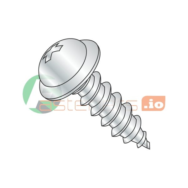 Newport Fasteners Sheet Metal Screw, #8 x 1 in, Zinc Plated Steel Round Head Phillips Drive, 4000 PK 695770 - main